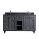 Laviva 313613-60G-BW Odyssey 60" Maple Grey Double Sink Bathroom Vanity with Black Wood Marble Countertop