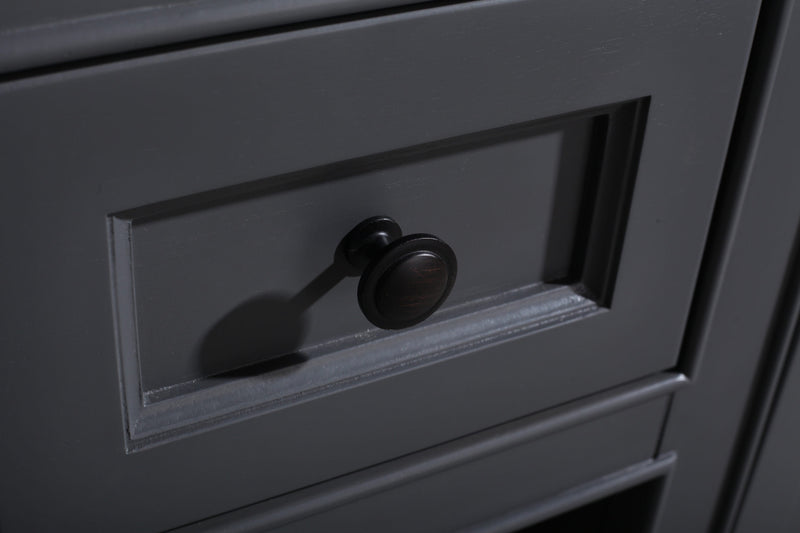 Laviva 313613-60G-BW Odyssey 60" Maple Grey Double Sink Bathroom Vanity with Black Wood Marble Countertop