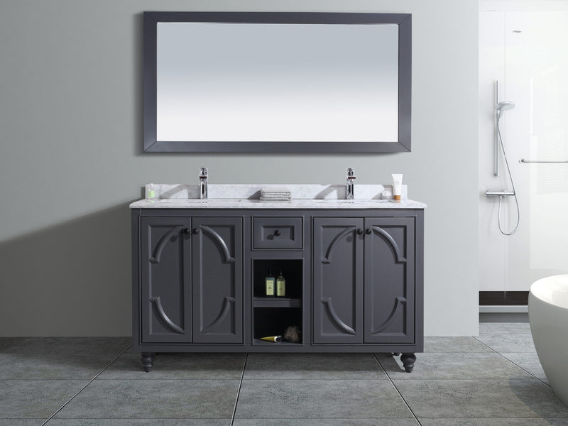 Laviva 313613-60G Odyssey 60" Maple Grey Double Sink Bathroom Vanity Cabinet