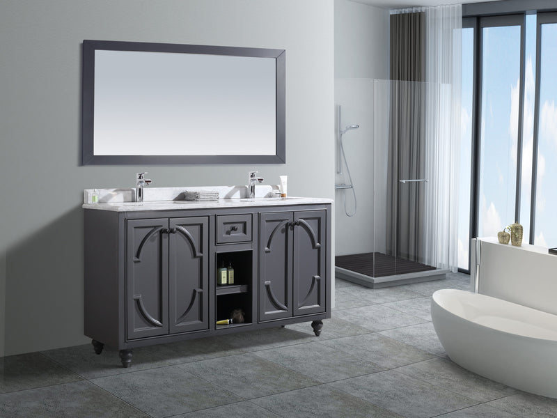 Laviva 313613-60G Odyssey 60" Maple Grey Double Sink Bathroom Vanity Cabinet
