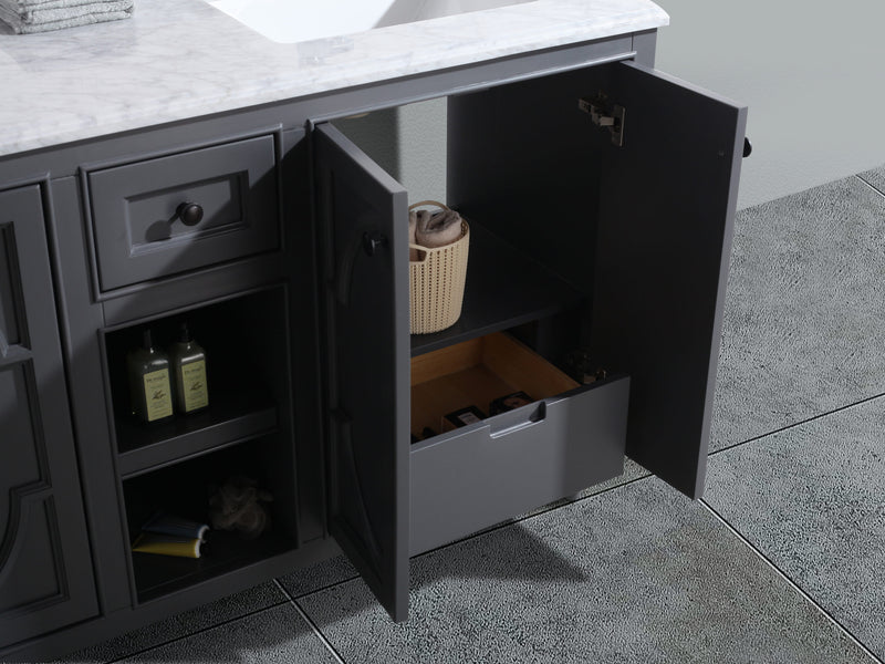 Laviva 313613-60G Odyssey 60" Maple Grey Double Sink Bathroom Vanity Cabinet