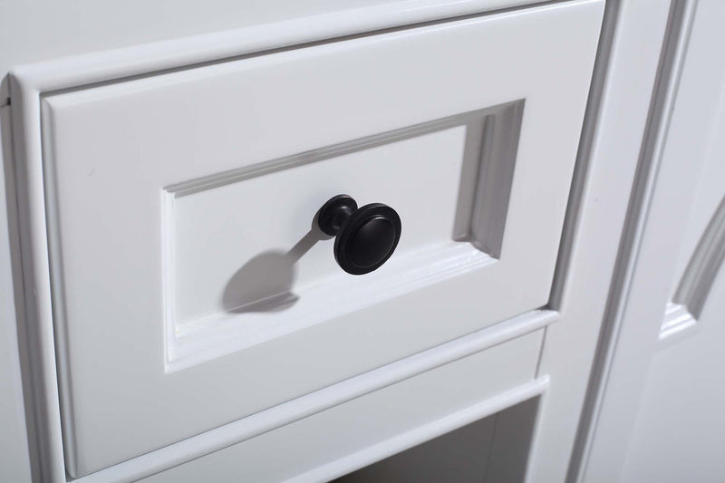 Laviva 313613-60W-MW Odyssey 60" White Double Sink Bathroom Vanity with Matte White VIVA Stone Solid Surface Countertop