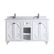 Laviva 313613-60W-WS Odyssey 60" White Double Sink Bathroom Vanity with White Stripes Marble Countertop