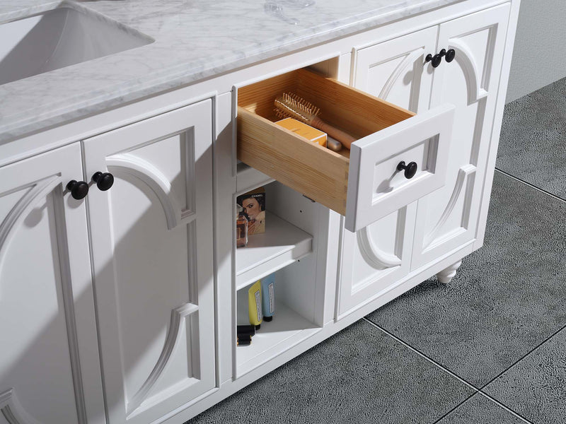 Laviva 313613-60W Odyssey 60" White Double Sink Bathroom Vanity Cabinet