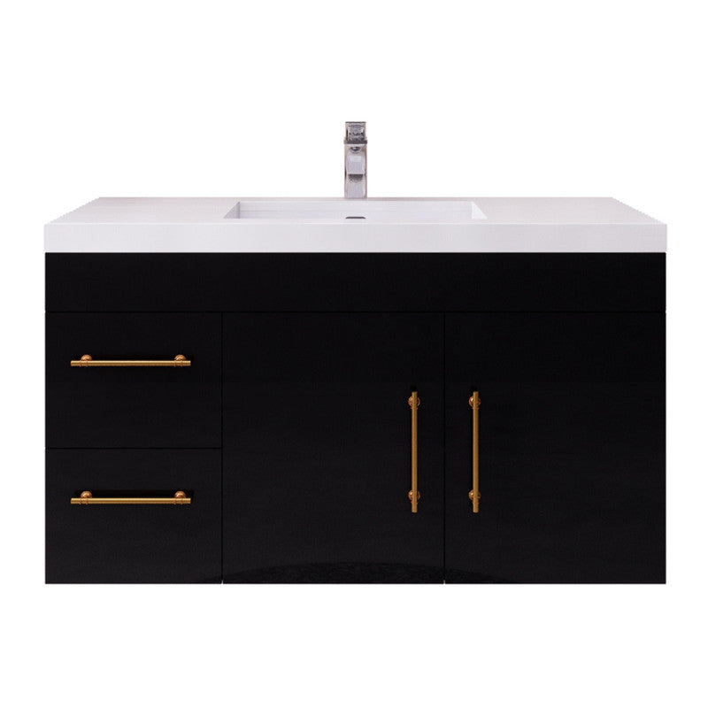 Moreno Bath ELSA42LWH Elsa 42" Floating Bathroom Vanity With Reinforced Acrylic Sink Top (Left Side Drawers)