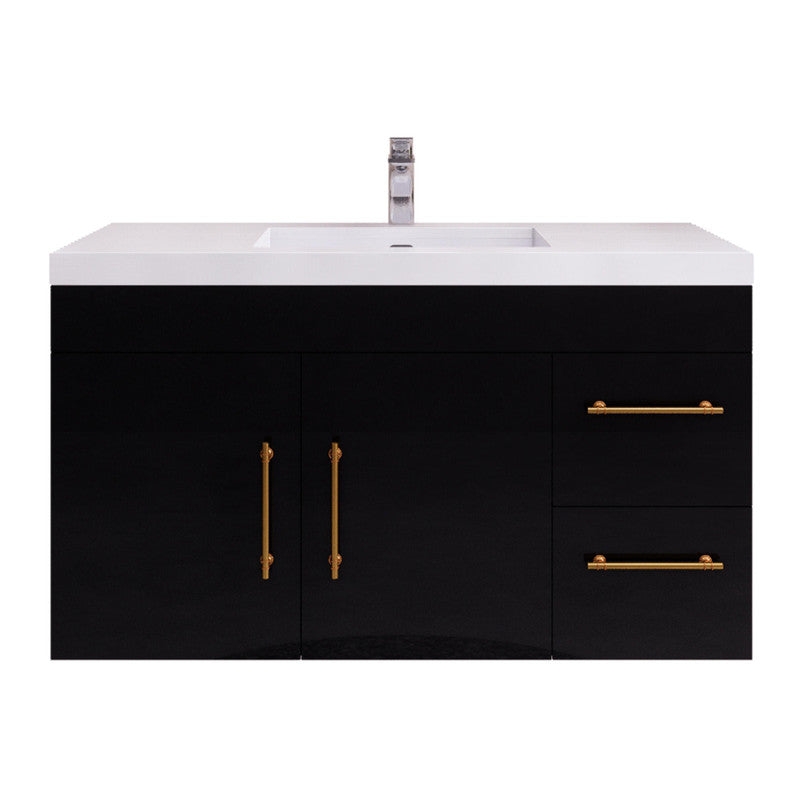 Moreno Bath ELSA42RWH Elsa 42" Floating Bathroom Vanity With Reinforced Acrylic Sink Top (Right Side Drawers)