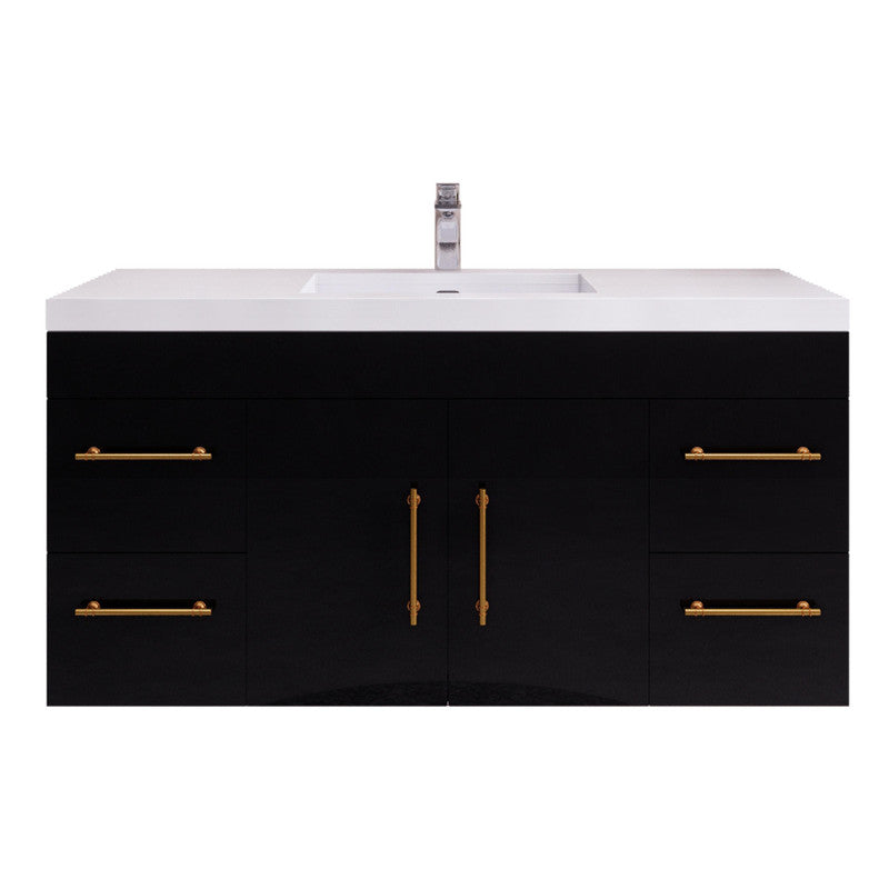 Moreno Bath ELSA48WH Elsa 48" Floating Bathroom Vanity With Reinforced Acrylic Single Sink Top