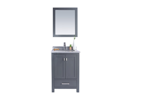 Laviva 313ANG-24G-WS Wilson 24" Grey Bathroom Vanity with White Stripes Marble Countertop