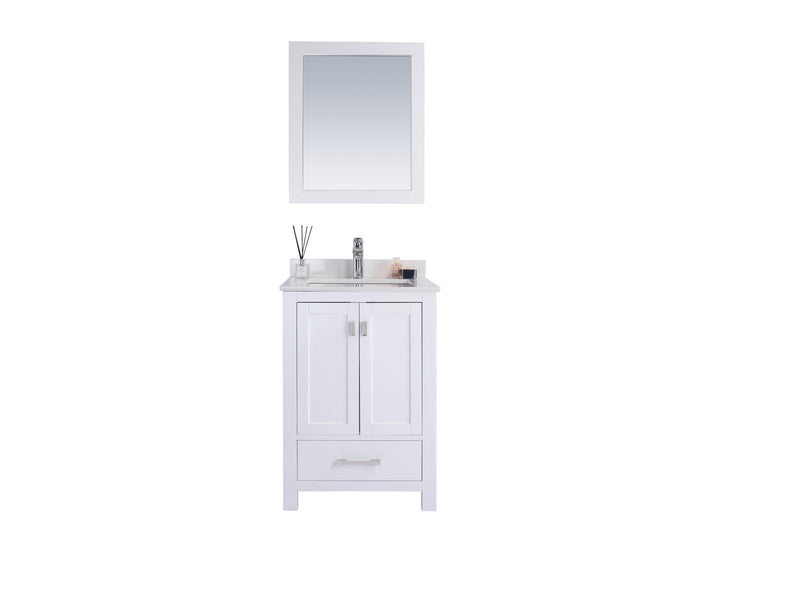 Laviva 313ANG-24W-WQ Wilson 24" White Bathroom Vanity with White Quartz Countertop