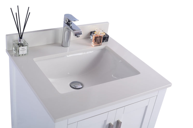 Laviva 313ANG-24W-WQ Wilson 24" White Bathroom Vanity with White Quartz Countertop