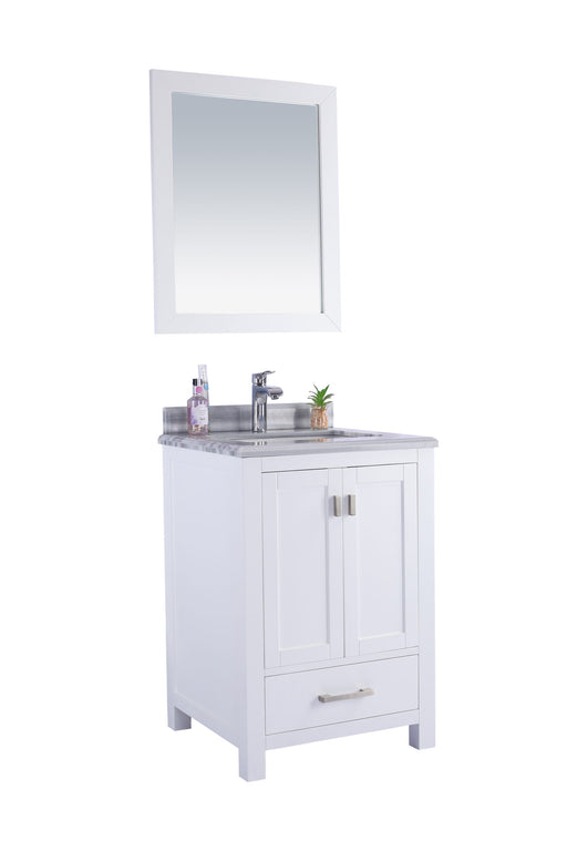 Laviva 313ANG-24W-WS Wilson 24" White Bathroom Vanity with White Stripes Marble Countertop - view 2