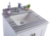 Laviva 313ANG-24W-WS Wilson 24" White Bathroom Vanity with White Stripes Marble Countertop - view 3
