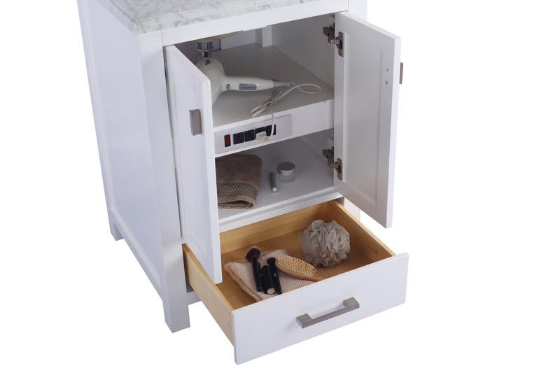 Laviva 313ANG-24W-WS Wilson 24" White Bathroom Vanity with White Stripes Marble Countertop - view 5