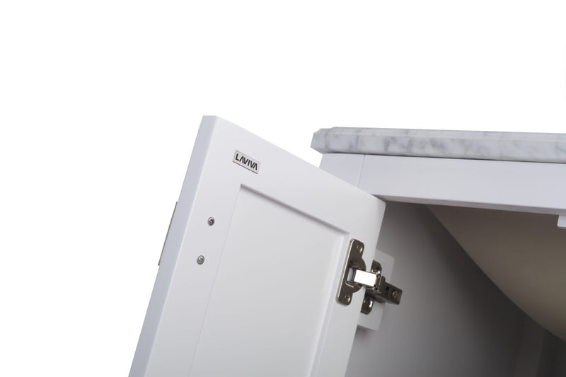 Laviva 313ANG-24W-WS Wilson 24" White Bathroom Vanity with White Stripes Marble Countertop - view 7