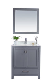 Laviva 313ANG-30G-PW Wilson 30" Grey Bathroom Vanity with Pure White Phoenix Stone Countertop