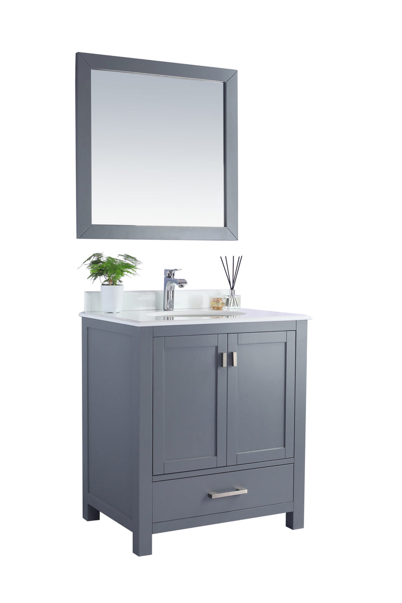 Laviva 313ANG-30G-PW Wilson 30" Grey Bathroom Vanity with Pure White Phoenix Stone Countertop - view 2