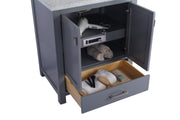Laviva 313ANG-30G-PW Wilson 30" Grey Bathroom Vanity with Pure White Phoenix Stone Countertop - view 6