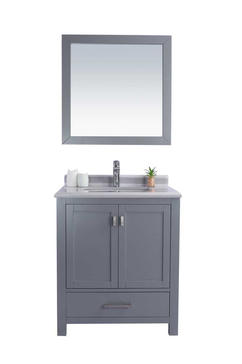 Laviva 313ANG-30G-WS Wilson 30" Grey Bathroom Vanity with White Stripes Marble Countertop