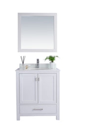Laviva 313ANG-30W-PW Wilson 30" White Bathroom Vanity with Pure White Phoenix Stone Countertop