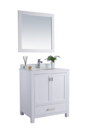 Laviva 313ANG-30W-PW Wilson 30" White Bathroom Vanity with Pure White Phoenix Stone Countertop - view 2