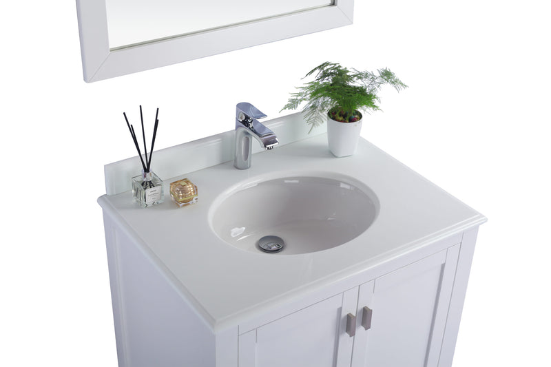 Laviva 313ANG-30W-PW Wilson 30" White Bathroom Vanity with Pure White Phoenix Stone Countertop - view 3