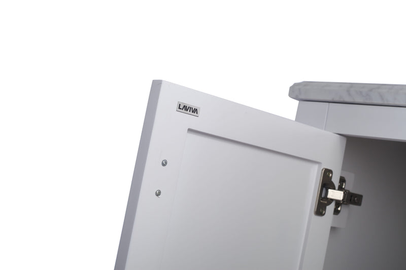 Laviva 313ANG-30W-PW Wilson 30" White Bathroom Vanity with Pure White Phoenix Stone Countertop - view 8