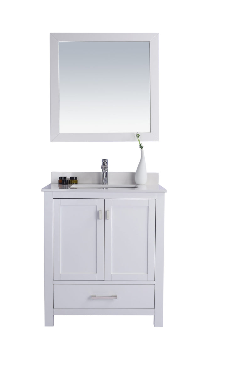 Laviva 313ANG-30W-WQ Wilson 30" White Bathroom Vanity with White Quartz Countertop