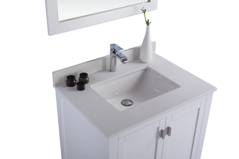 Laviva 313ANG-30W-WQ Wilson 30" White Bathroom Vanity with White Quartz Countertop