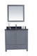 Laviva 313ANG-36G-BW Wilson 36" Grey Bathroom Vanity with Black Wood Marble Countertop
