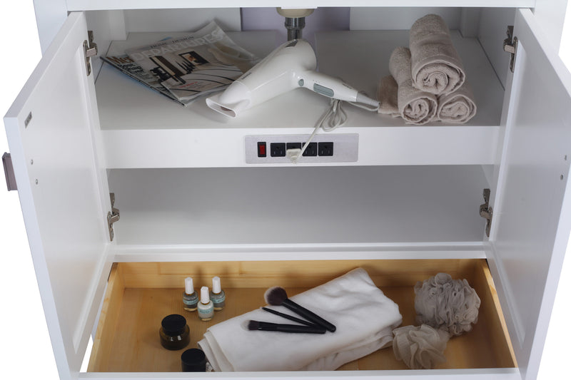 Laviva 313ANG-36W-WC Wilson 36" White Bathroom Vanity with White Carrara Marble Countertop
