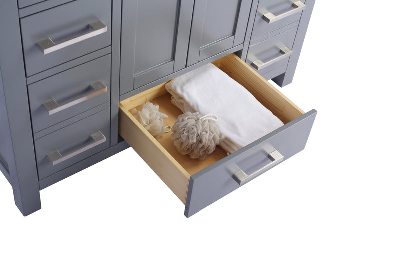 Laviva 313ANG-42G-MW Wilson 42" Grey Bathroom Vanity with Matte White VIVA Stone Solid Surface Countertop