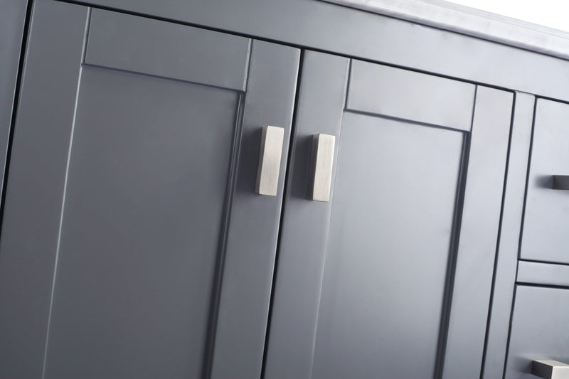 Laviva 313ANG-42G-MW Wilson 42" Grey Bathroom Vanity with Matte White VIVA Stone Solid Surface Countertop