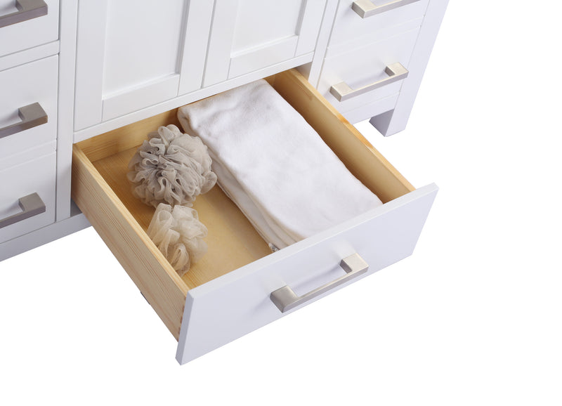 Laviva 313ANG-42W-WC Wilson 42" White Bathroom Vanity with White Carrara Marble Countertop