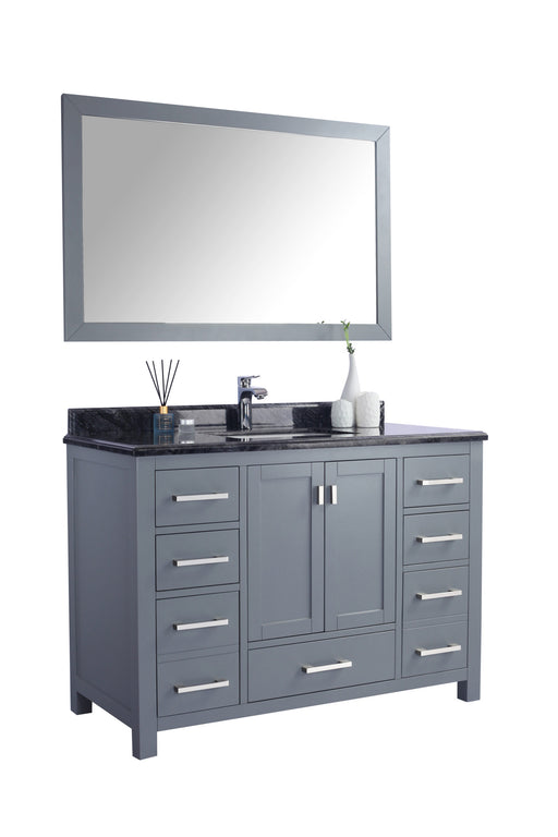 Laviva 313ANG-48G-BW Wilson 48" Grey Bathroom Vanity with Black Wood Marble Countertop - view 2