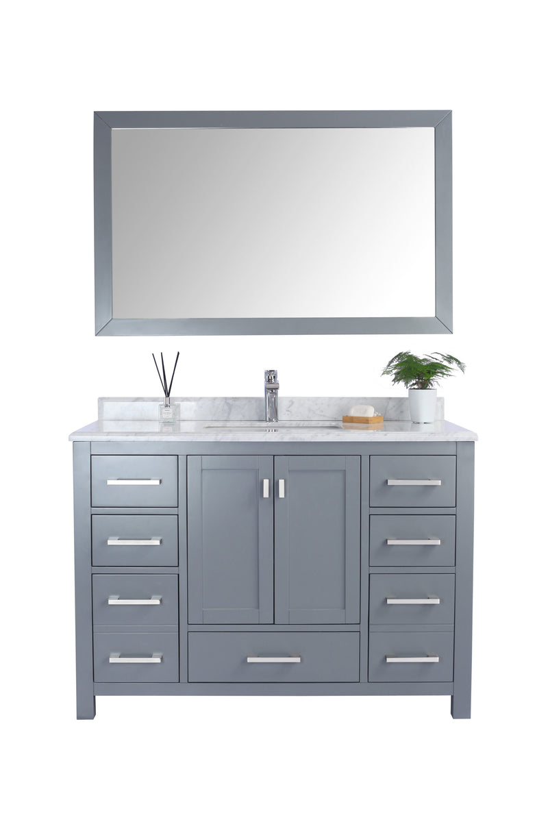 Laviva 313ANG-48G-WC Wilson 48" Grey Bathroom Vanity with White Carrara Marble Countertop