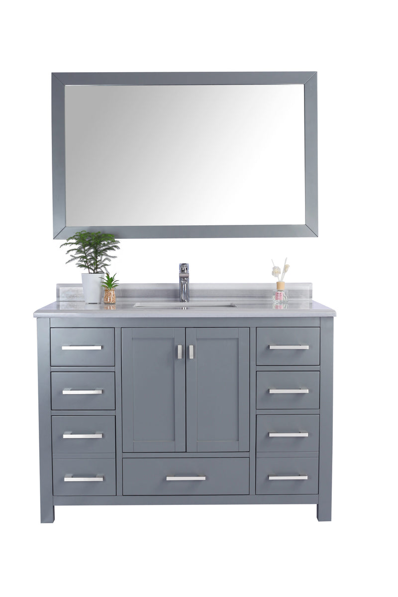 Laviva 313ANG-48G-WS Wilson 48" Grey Bathroom Vanity with White Stripes Marble Countertop