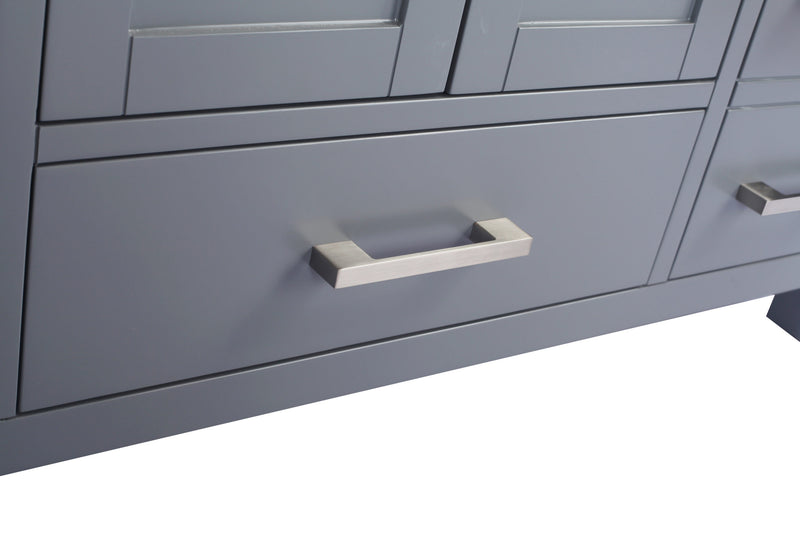 Laviva 313ANG-48G-WS Wilson 48" Grey Bathroom Vanity with White Stripes Marble Countertop