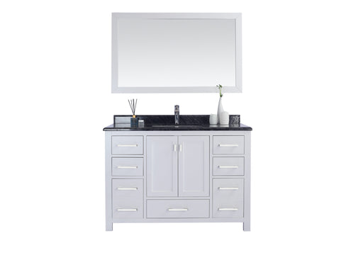 Laviva 313ANG-48W-BW Wilson 48" White Bathroom Vanity with Black Wood Marble Countertop