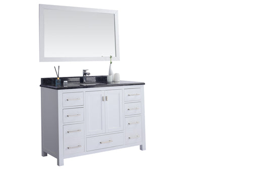 Laviva 313ANG-48W-BW Wilson 48" White Bathroom Vanity with Black Wood Marble Countertop - view 2