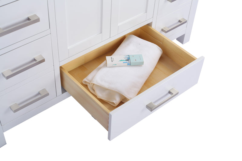 Laviva 313ANG-48W-WC Wilson 48" White Bathroom Vanity with White Carrara Marble Countertop