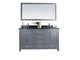 Laviva 313ANG-60G-BW Wilson 60" Grey Double Sink Bathroom Vanity with Black Wood Marble Countertop