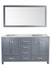 Laviva 313ANG-60G-MW Wilson 60" Grey Double Sink Bathroom Vanity with Matte White VIVA Stone Countertop