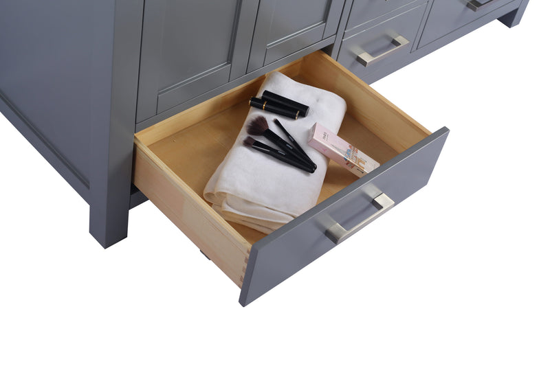 Laviva 313ANG-60G-WC Wilson 60" Grey Double Sink Bathroom Vanity with White Carrara Marble Countertop