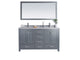 Laviva 313ANG-60G-WS Wilson 60" Grey Double Sink Bathroom Vanity with White Stripes Marble Countertop