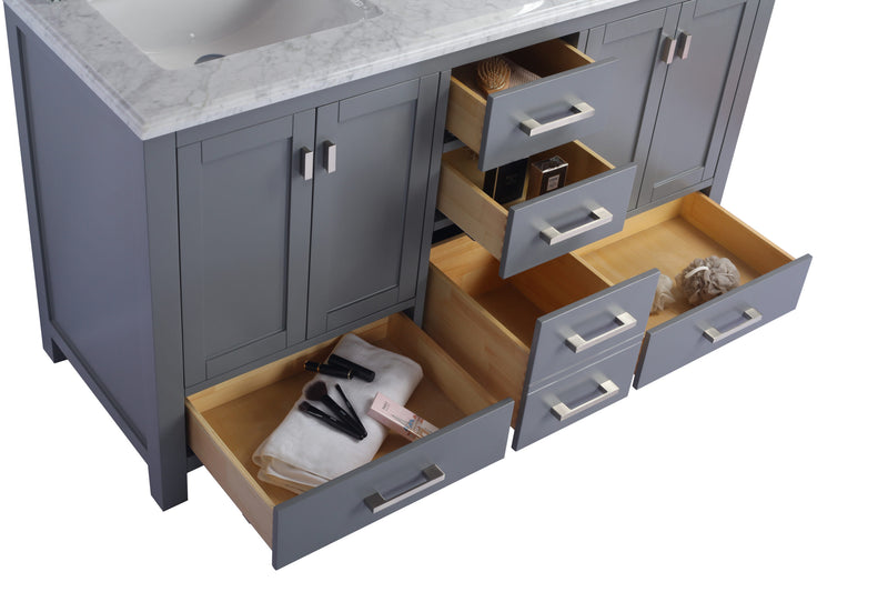 Laviva 313ANG-60G Wilson 60" Grey Double Sink Bathroom Vanity Cabinet