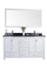 Laviva 313ANG-60W-BW Wilson 60" White Double Sink Bathroom Vanity with Black Wood Marble Countertop