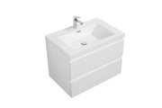 Laviva 313AUR-24GPW-GW Aurora 24" Glossy Polar White Wall Hung Bathroom Vanity with White Acrylic Countertop - view 2