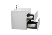 Laviva 313AUR-24GPW-GW Aurora 24" Glossy Polar White Wall Hung Bathroom Vanity with White Acrylic Countertop - view 4