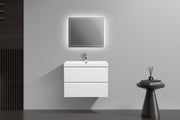 Laviva 313AUR-24GPW-GW Aurora 24" Glossy Polar White Wall Hung Bathroom Vanity with White Acrylic Countertop - view 6
