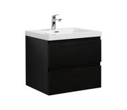 Laviva 313AUR-24MMB-GW Aurora 24" Matte Midnight Black Wall Hung Bathroom Vanity